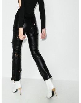 zip-detail cropped trousers
