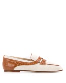 croc-embossed panel loafers