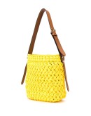woven logo patch shoulder bag