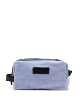 Plush logo tag wash bag