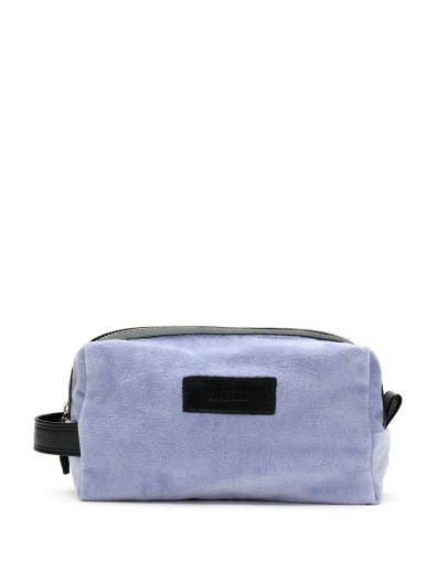 Plush logo tag wash bag