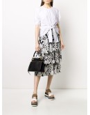 whipstitch panelled tote bag