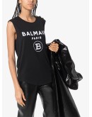 logo print tank top