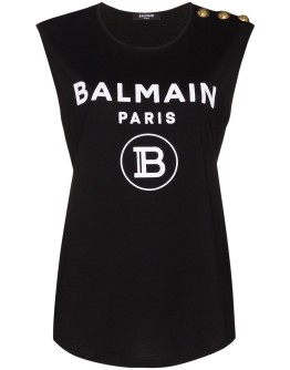 logo print tank top