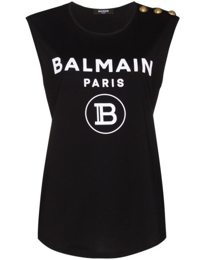 logo print tank top