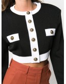 cropped two-tone jacket