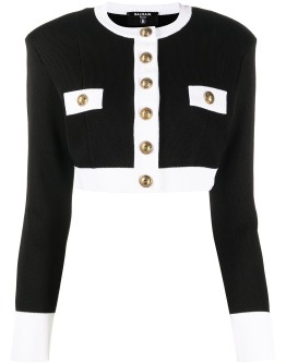 cropped two-tone jacket