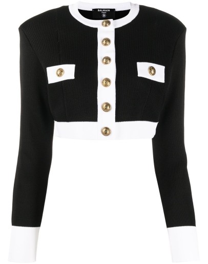 cropped two-tone jacket