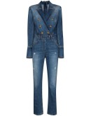 double-breasted denim jumpsuit