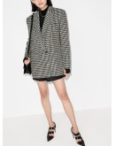 houndstooth-print wool blazer