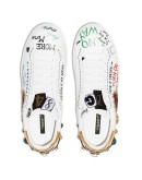 Portofino graffiti-print low top leather sneakers