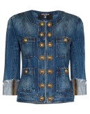 square-shoulder denim jacket