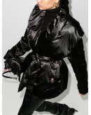 tie-waist padded jacket
