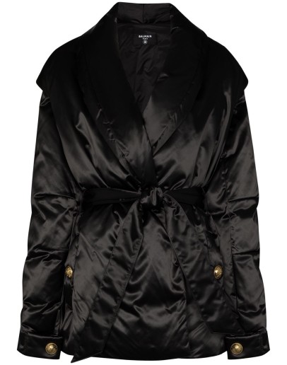 tie-waist padded jacket