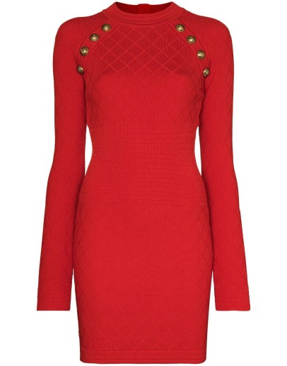 fitted knitted mini dress
