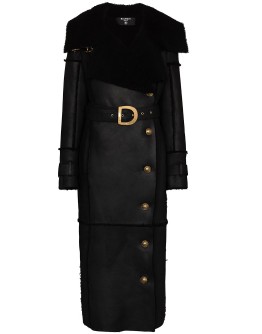exaggerated collar shearling coat