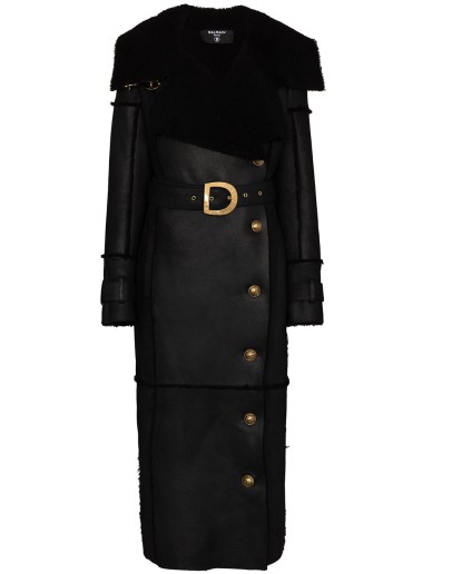 exaggerated collar shearling coat