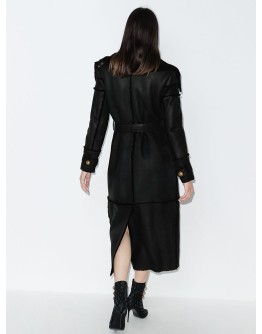 exaggerated collar shearling coat