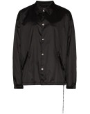 logo-embroidered shirt jacket