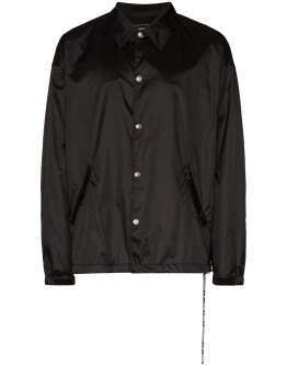 logo-embroidered shirt jacket