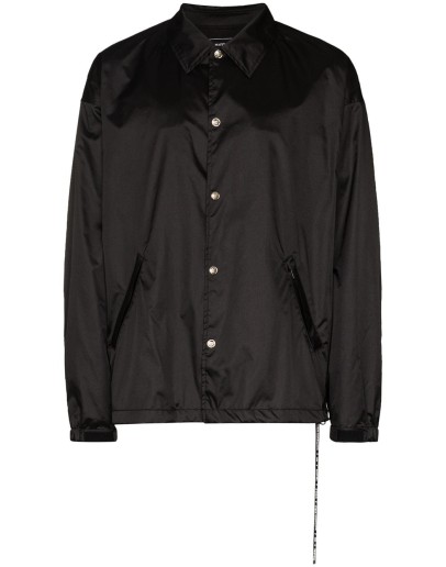 logo-embroidered shirt jacket