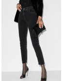 high-waist slim-leg jeans
