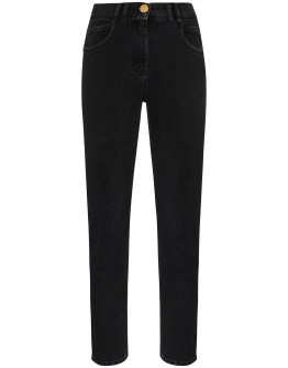 high-waist slim-leg jeans