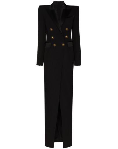 button-embellished maxi dress