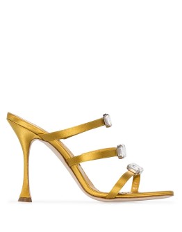 Nudosa 105mm crystal-embellished mules