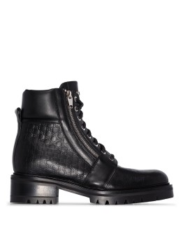 Ranger logo embossed combat boots