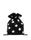 beaded polka-dot bucket bag