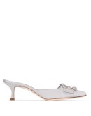 Maysale 50mm satin buckled mules
