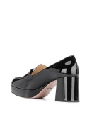 logo-plaque block-heel loafers