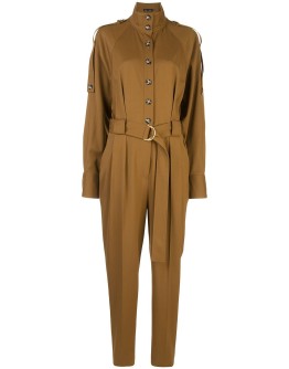 high collar buttoned jumpsuit