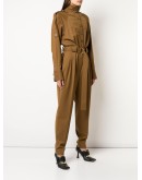 high collar buttoned jumpsuit