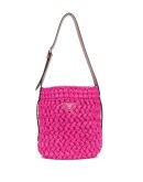 medium woven bucket bag