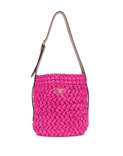 medium woven bucket bag