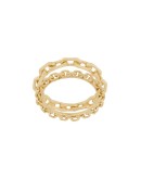 chain-embellished stacked ring
