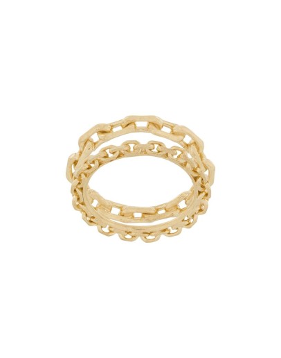 chain-embellished stacked ring