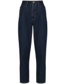 pleat detail tapered jeans