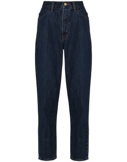 pleat detail tapered jeans