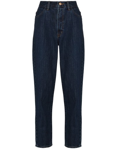pleat detail tapered jeans