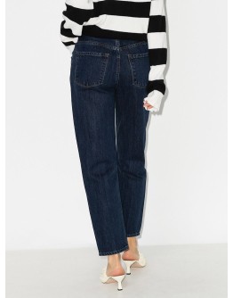 pleat detail tapered jeans