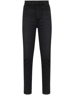 high-rise straight-leg jeans