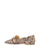 pointed snakeskin effect flat shoes