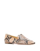 pointed snakeskin effect flat shoes