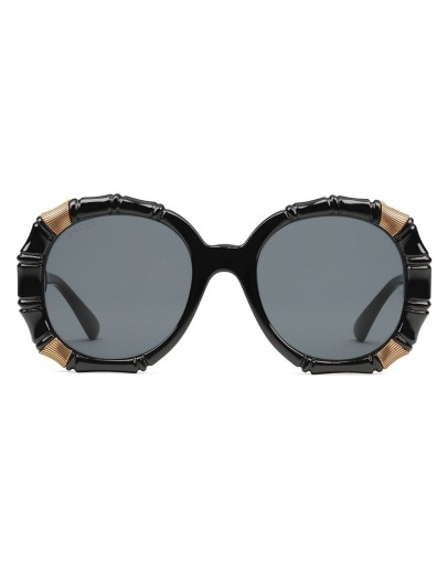 Bamboo round-frame sunglasses