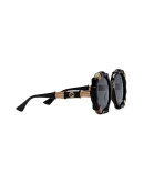 Bamboo round-frame sunglasses