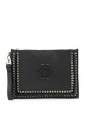 flat studded clutch bag