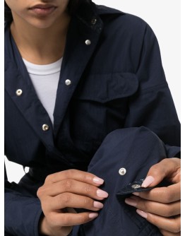 belted long-sleeve jumpsuit